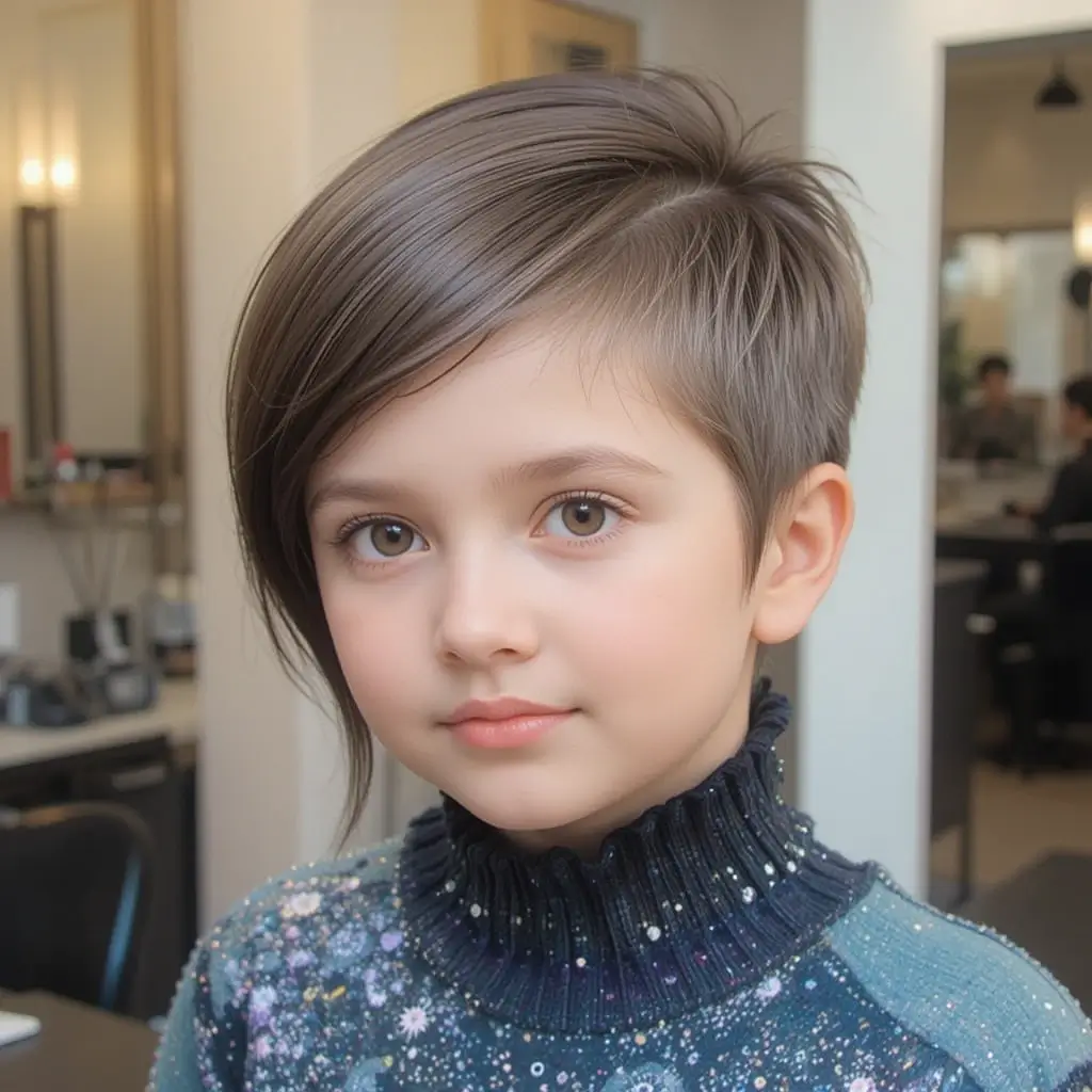 Side-Parted Sleek Pixie