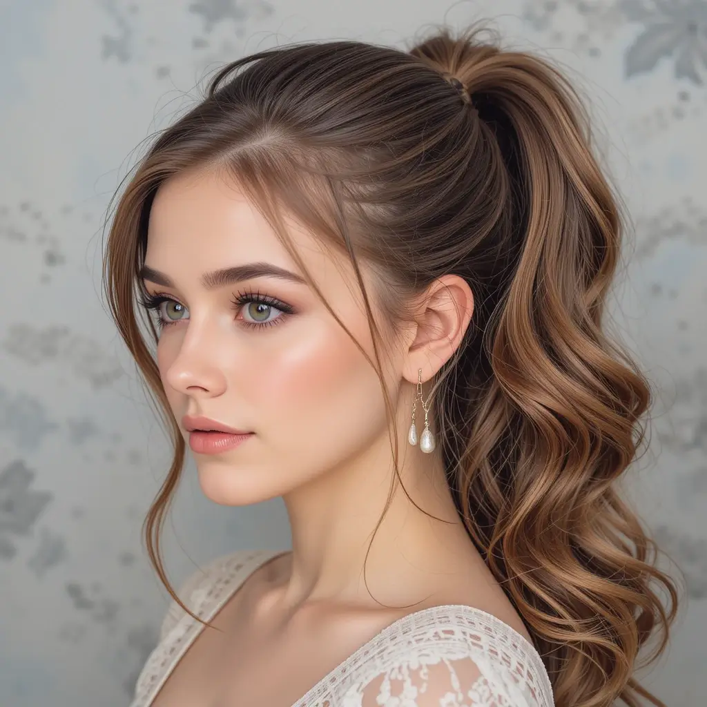  Side Ponytail with Loose Curls