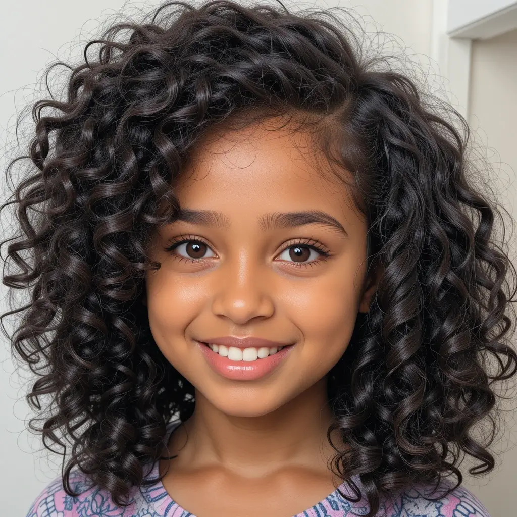 Side-Swept Afro Curls