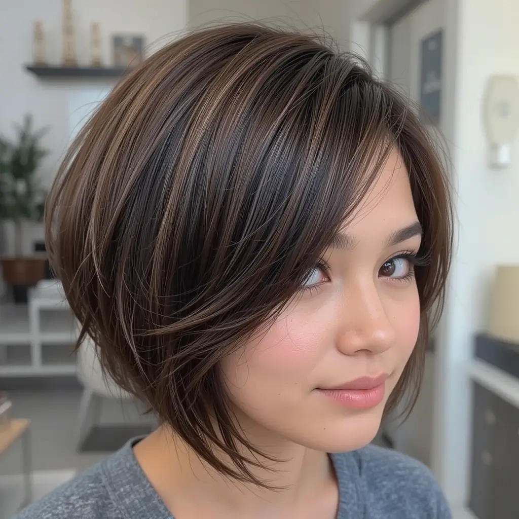 Side-Swept Bangs with Short Cut