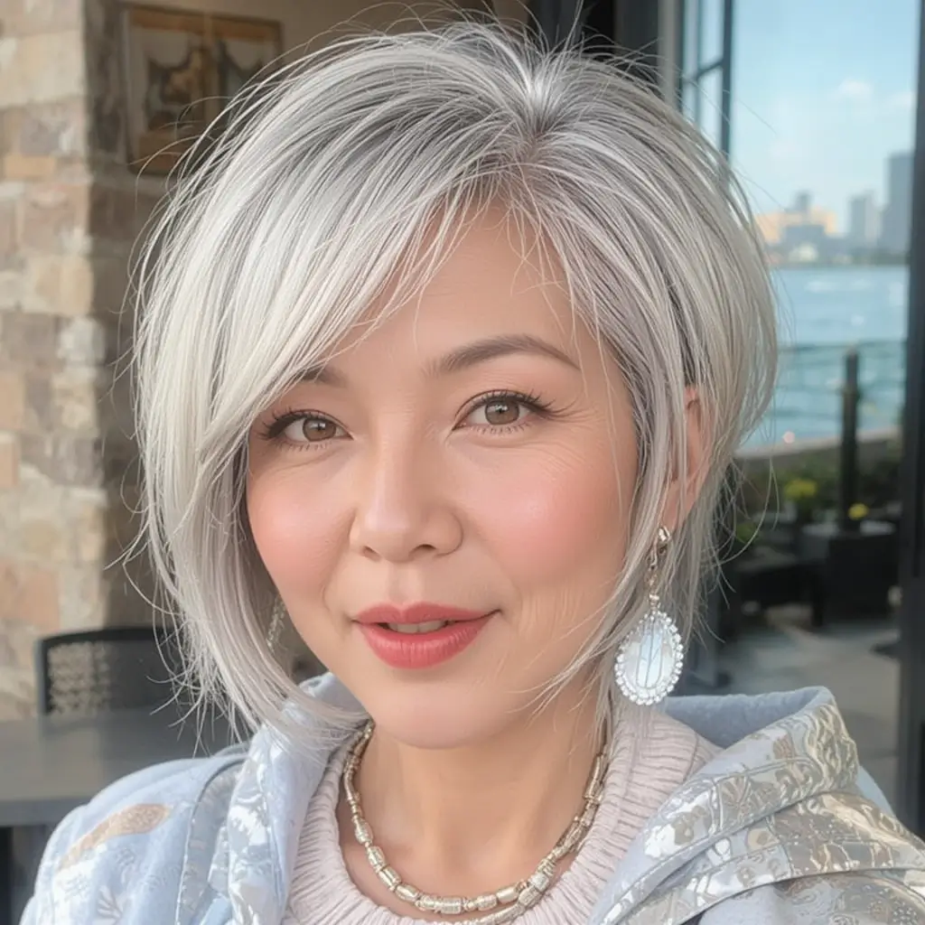 Side-Swept Bangs with Short Hair