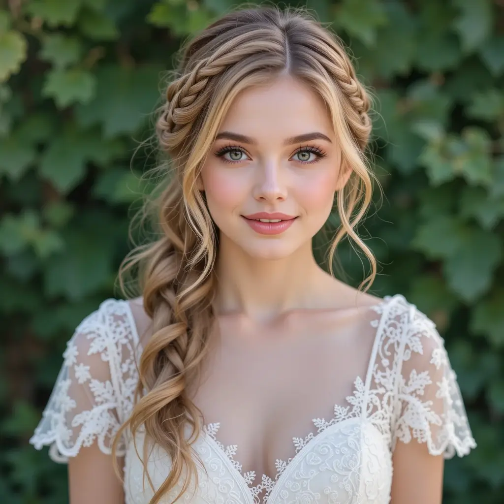 Side-Swept Braided Ponytail