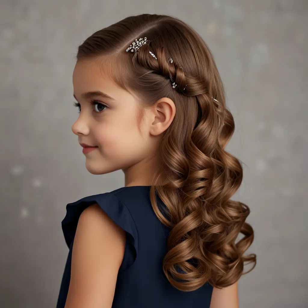 Side-Swept Curls with a Clip