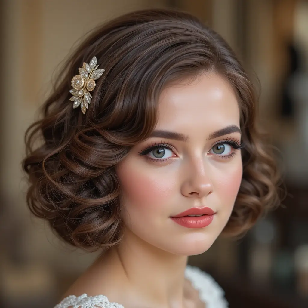 Side-Swept Curly Bob