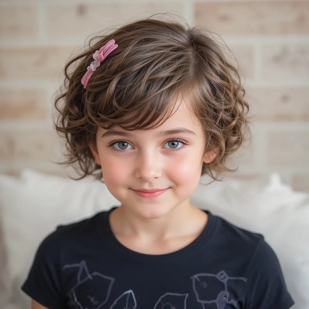 Side-Swept Curly Cut