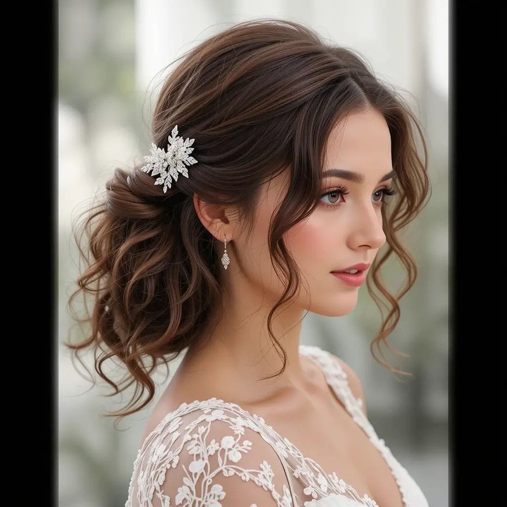 Side-Swept Curly Ponytail with Hairpiece