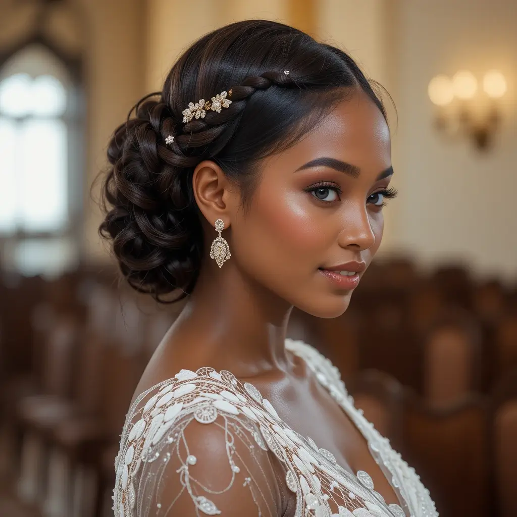 Side Swept Goddess Braids
