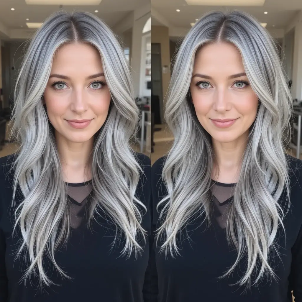 Silver Balayage Highlights