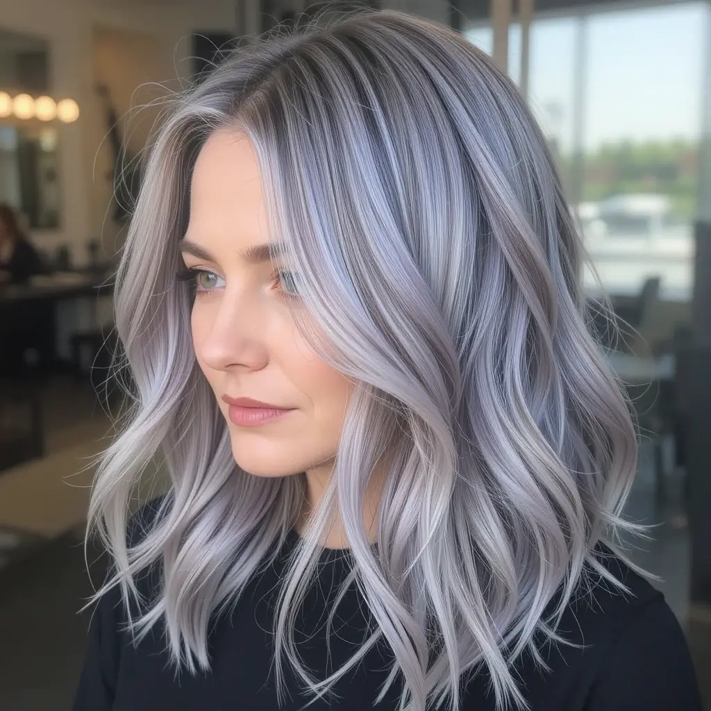 Silver Lavender Balayage