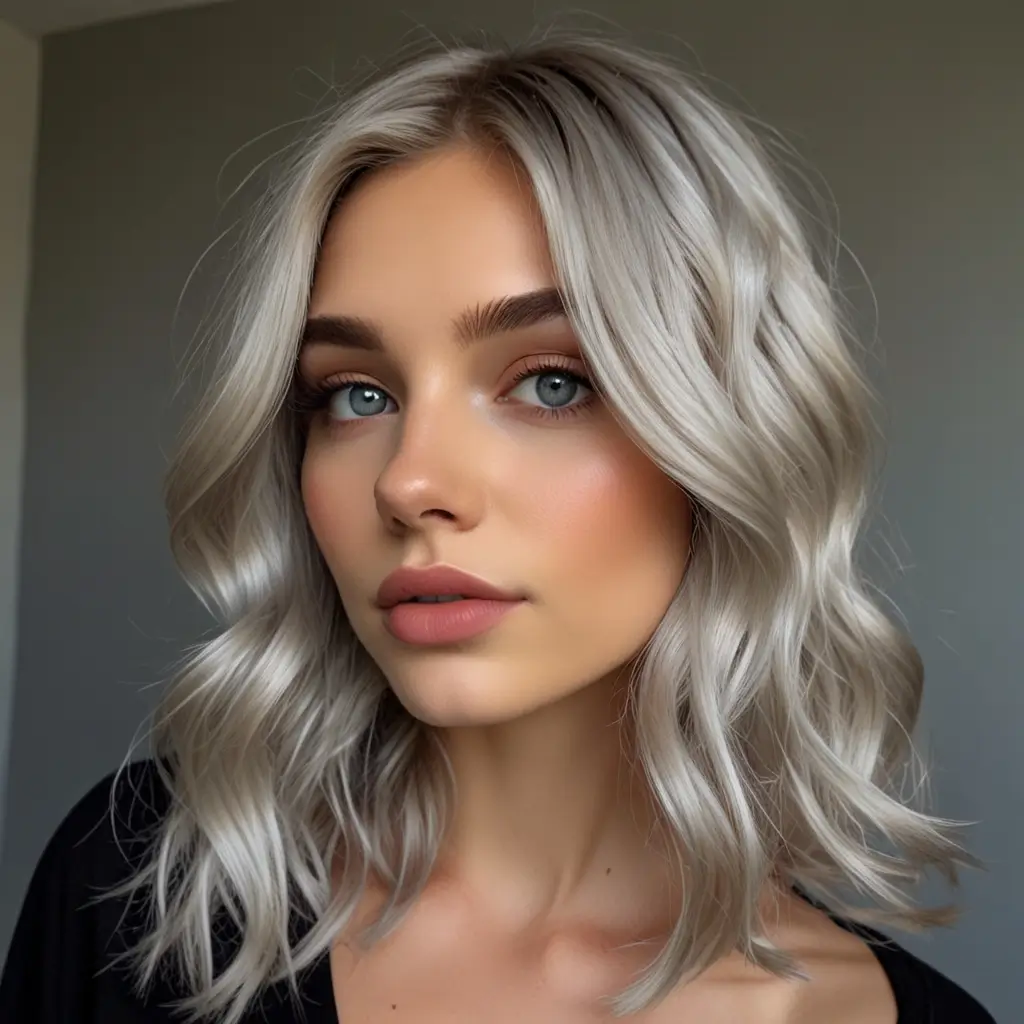 Silver-Toned Blonde Waves