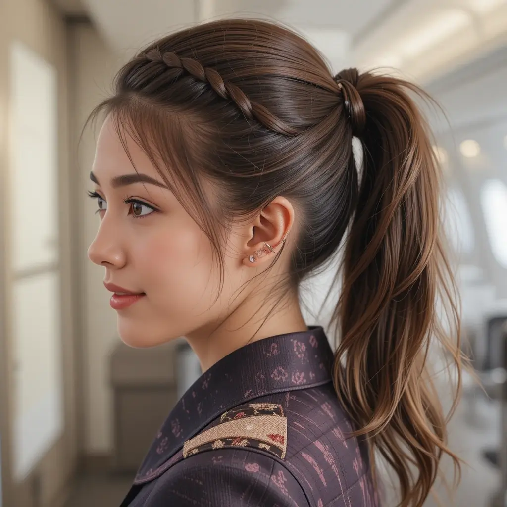 Simple French Braid Ponytail