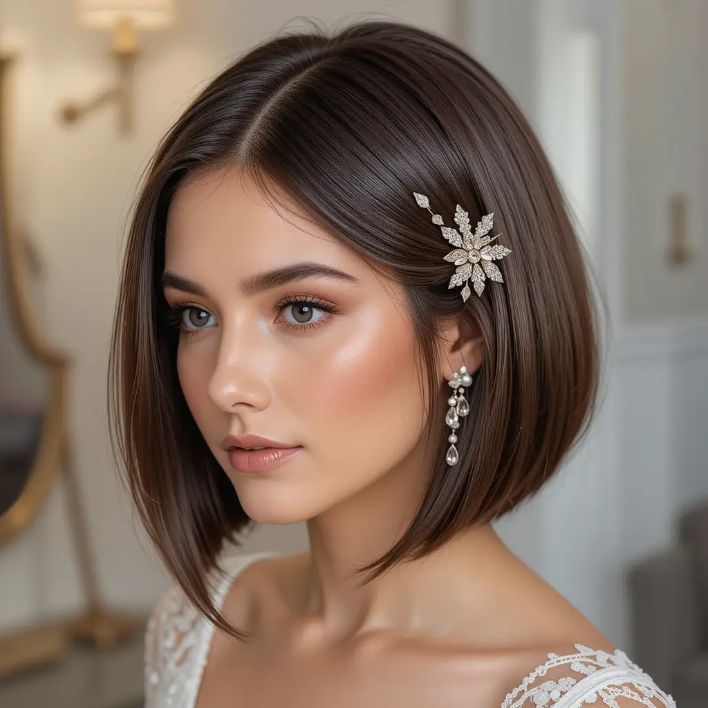 Sleek Bob with Side Pins