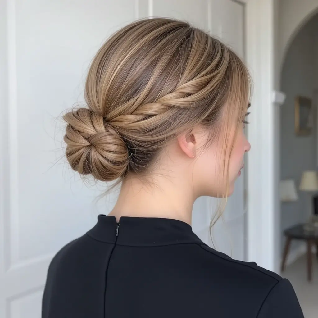 Sleek Low Bun with a Twist
