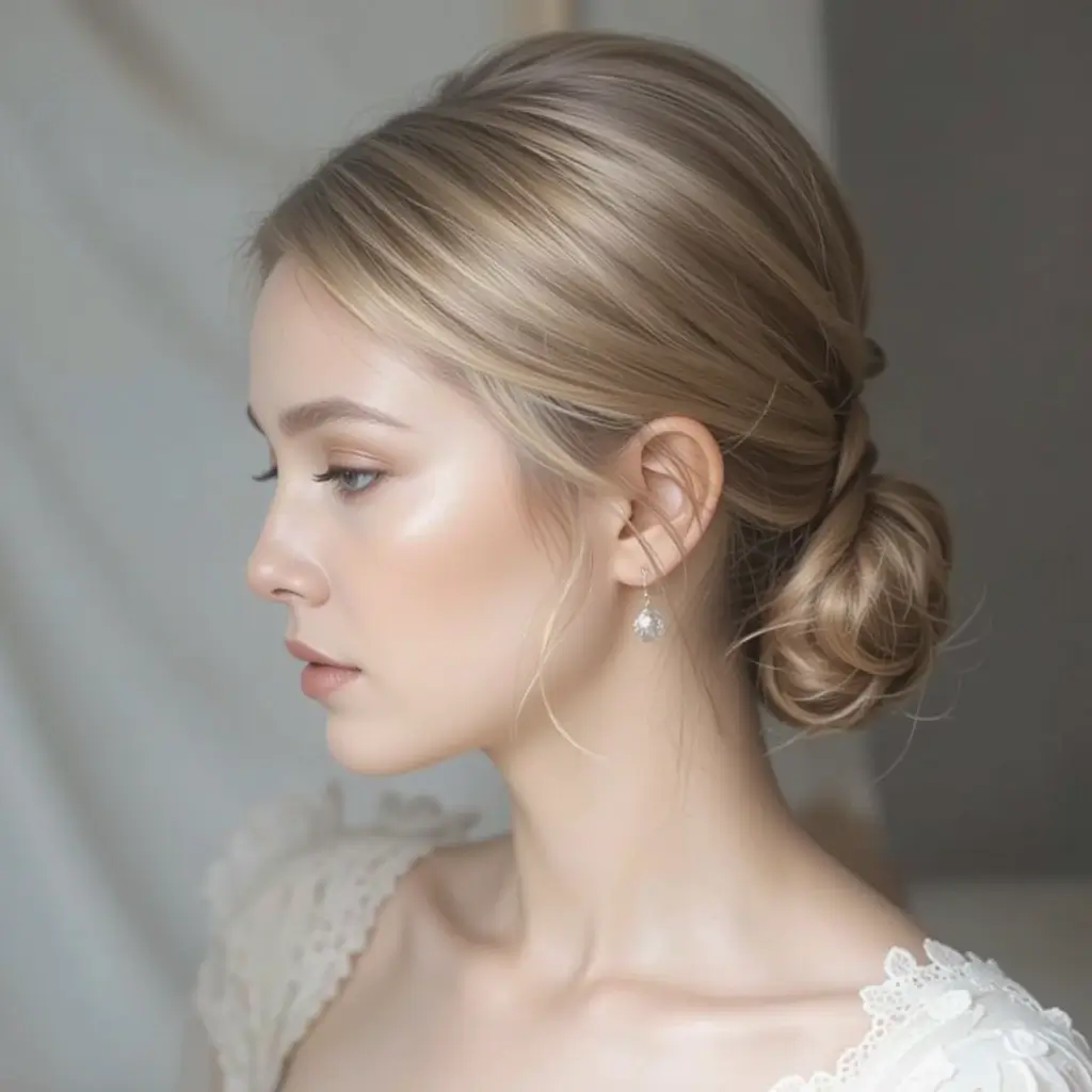 Sleek Low Ponytail with Hair Wrap