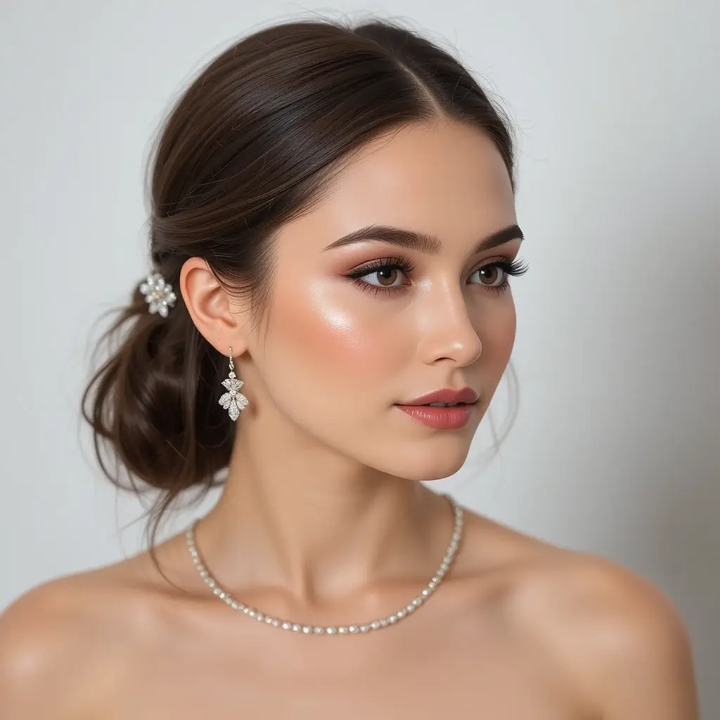 Sleek Low Ponytail with a Side Part