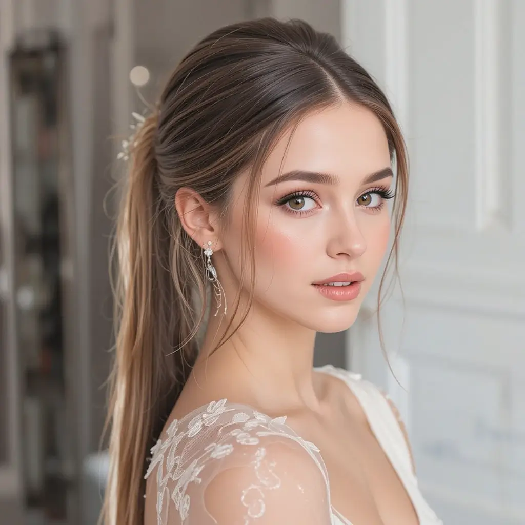 Sleek Middle-Part Ponytail