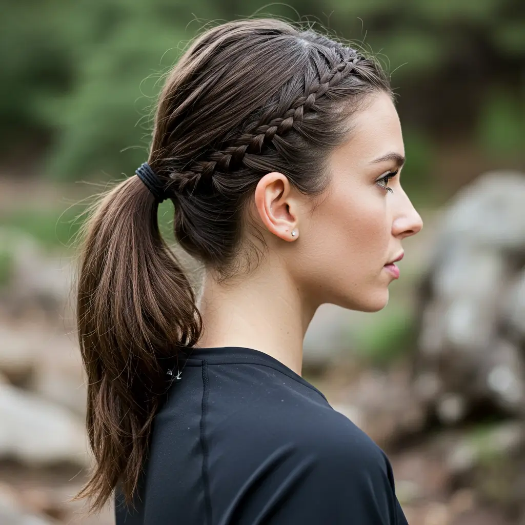 Sleek Ponytail with Side Braids