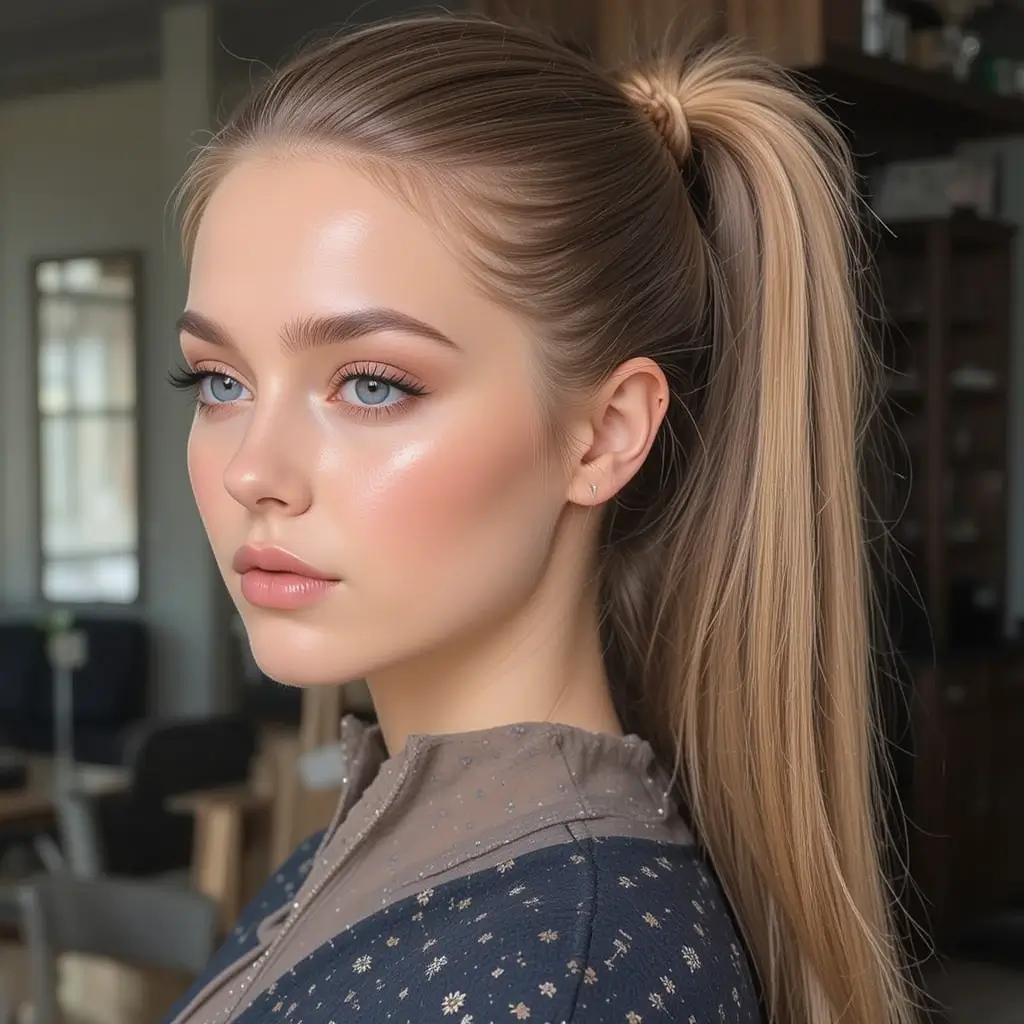 Sleek Ponytail with a Twist