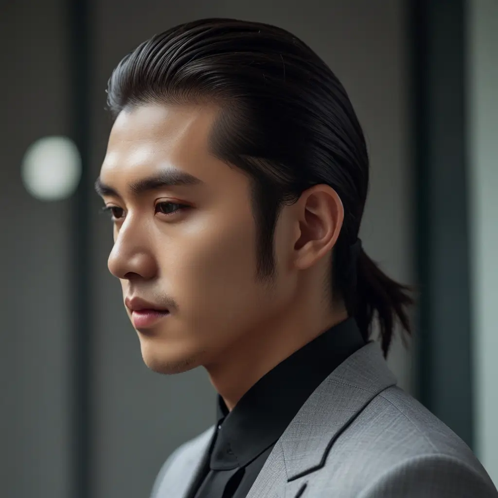 Slicked Back Long Hair