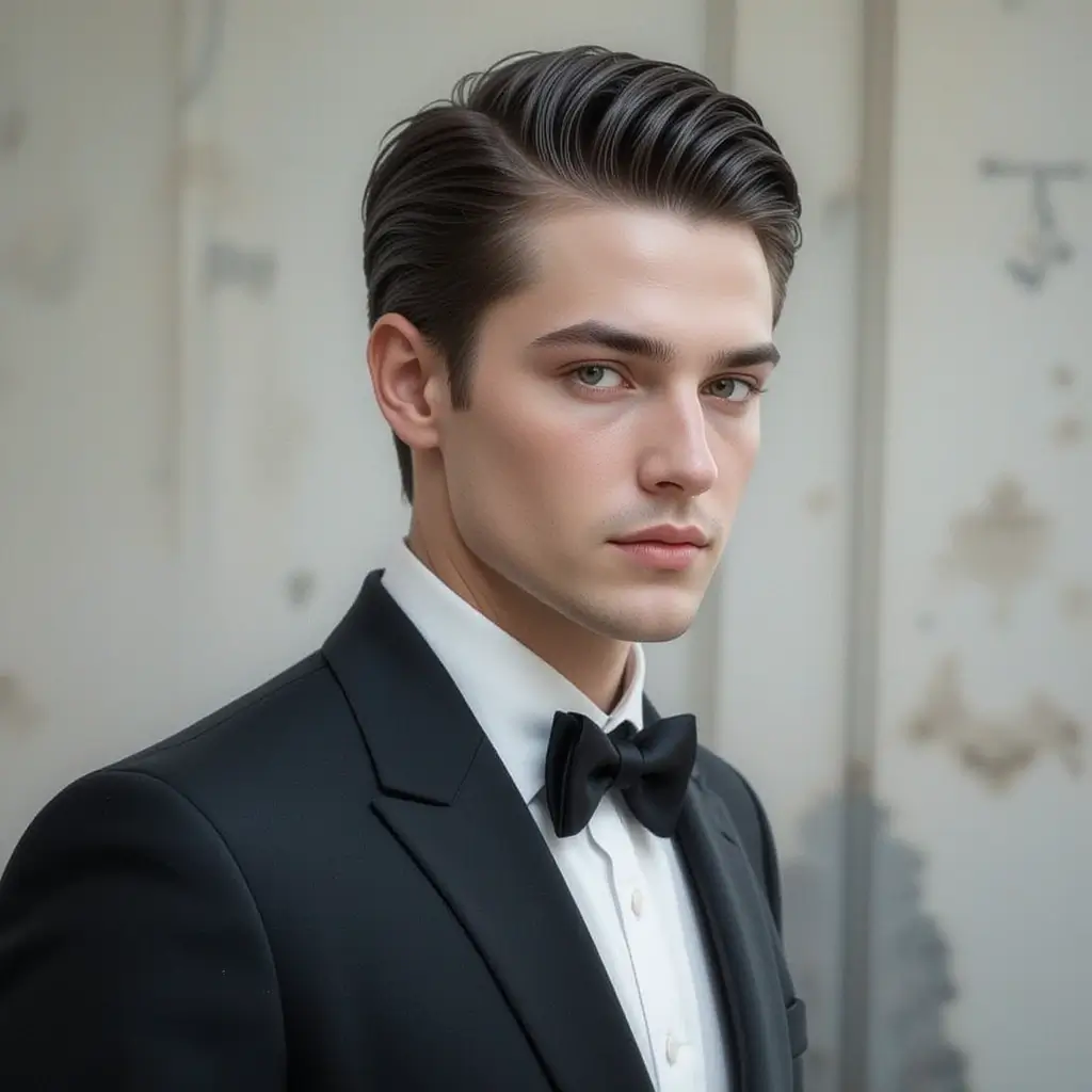 Slicked Back Medium Hair