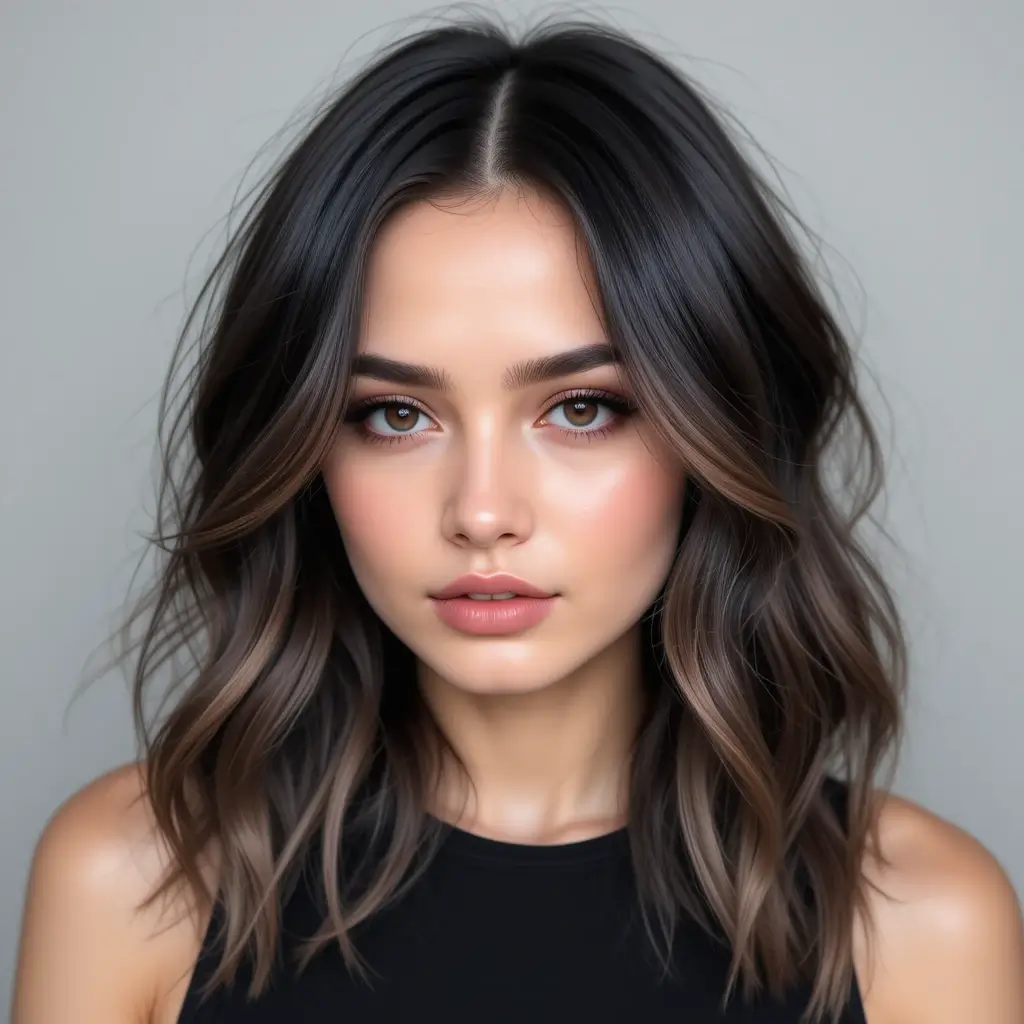 Smoky Black with Ash Brown Lowlights