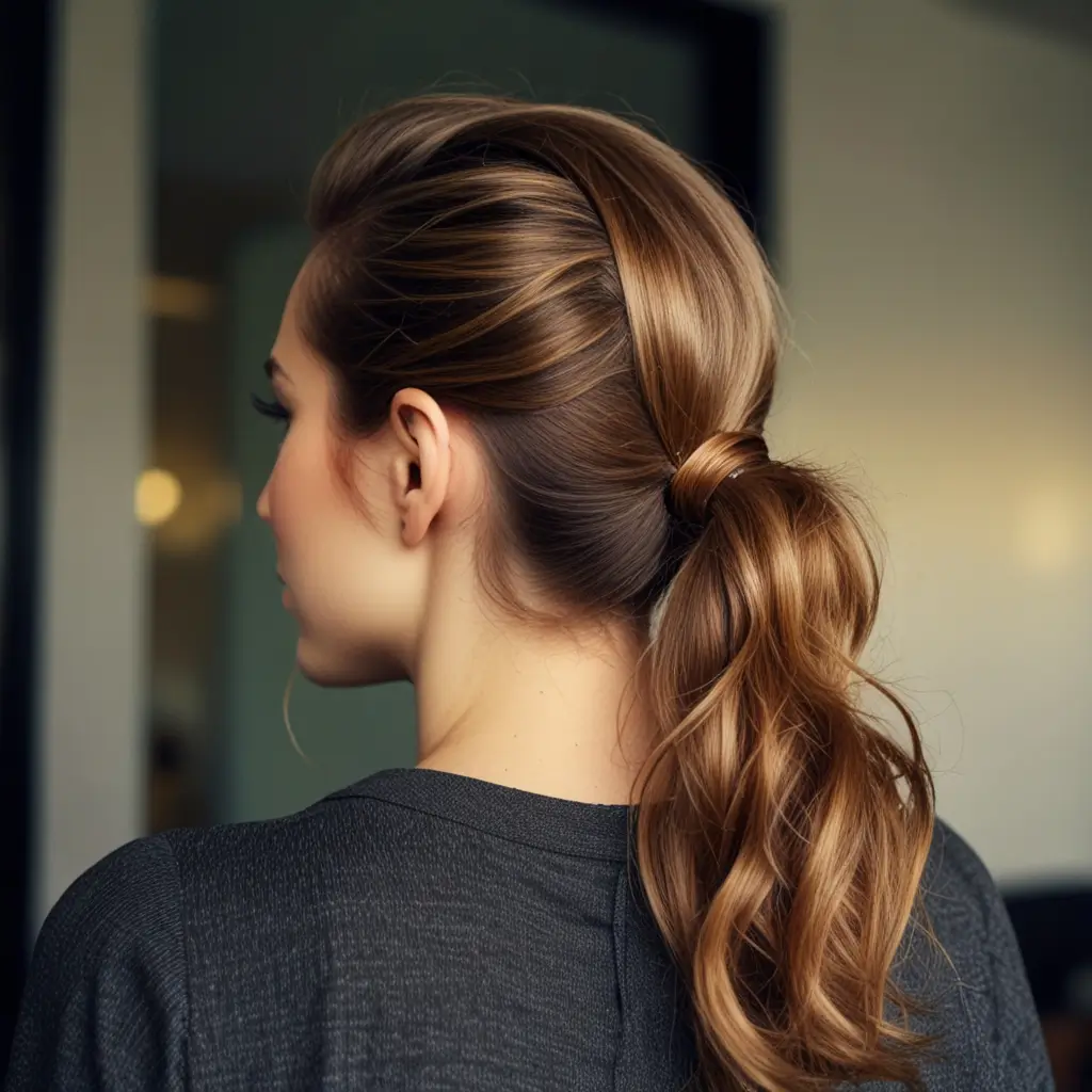 Smooth Slicked-Back Ponytail