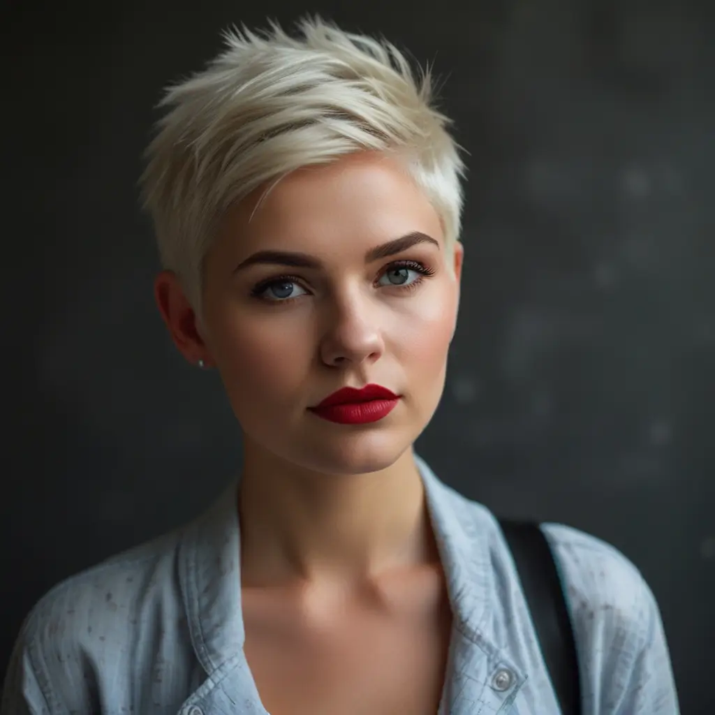 Snow White Blonde Pixie Cut