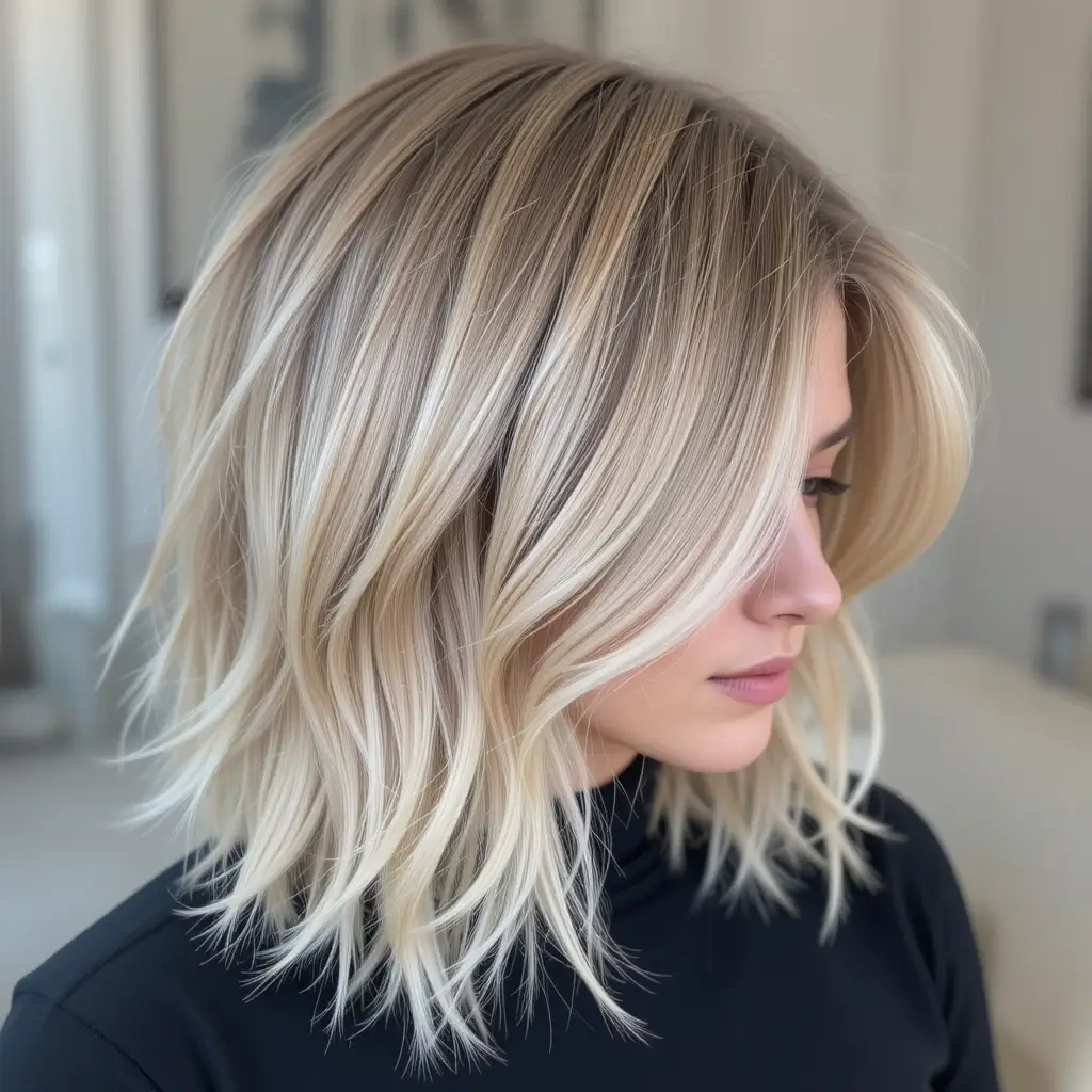 Soft Blonde Feathered Cut