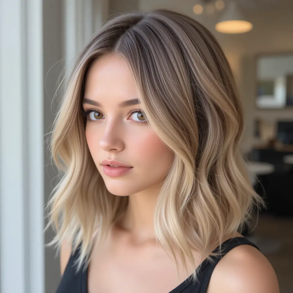 Soft Blonde with Chestnut Lowlights