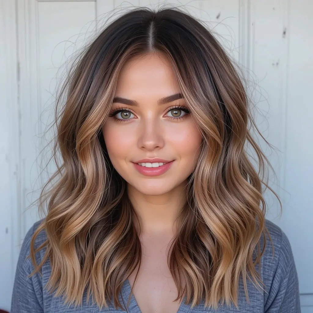 Soft Caramel Brown Balayage