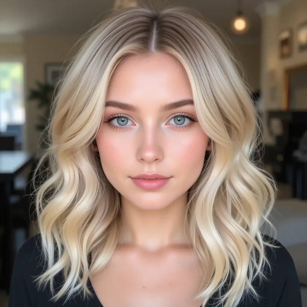 Soft Champagne Blonde Waves