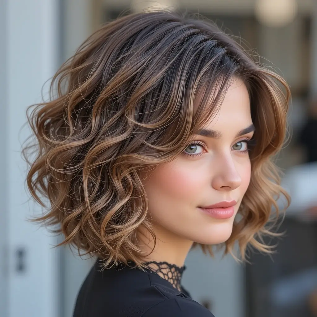 Soft Curls with Layered Bob