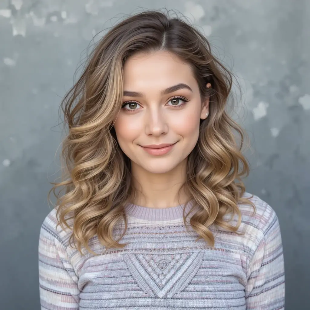 Soft Curls with Side Part