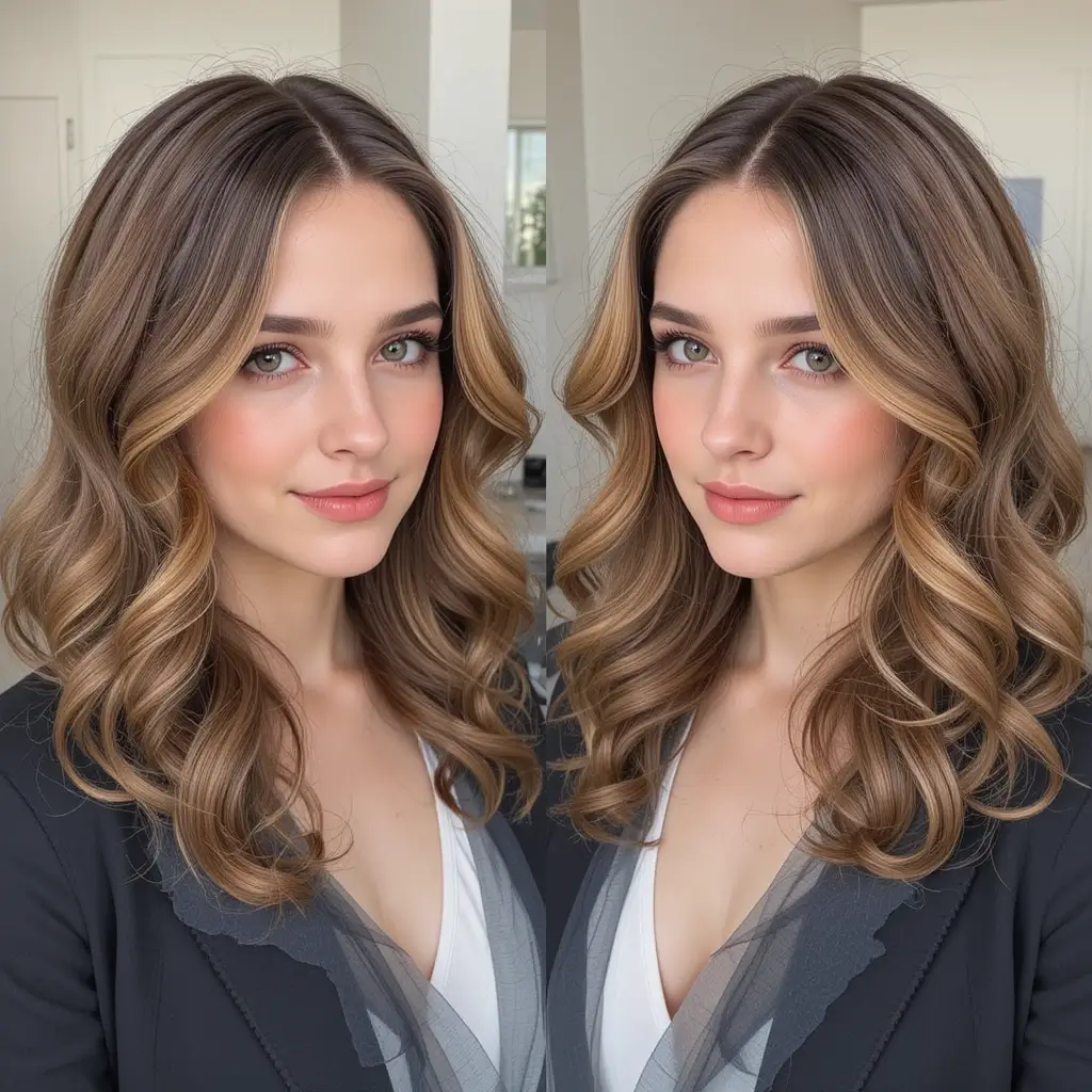 Soft Curls with a Deep Part