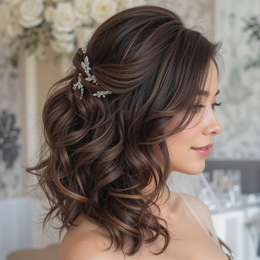 Soft Curls with a Deep Side Part