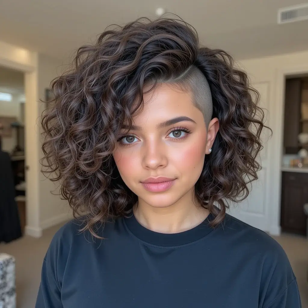 Soft Side-Shaved Curls
