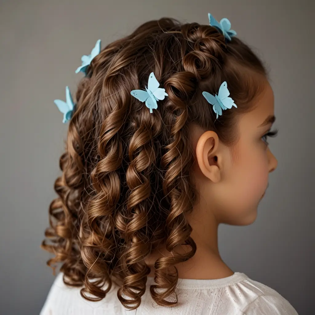 Spiral Curls with Butterfly Clips