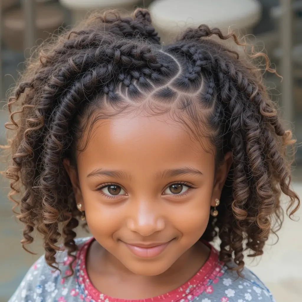 Spiral Curls with Side Braids