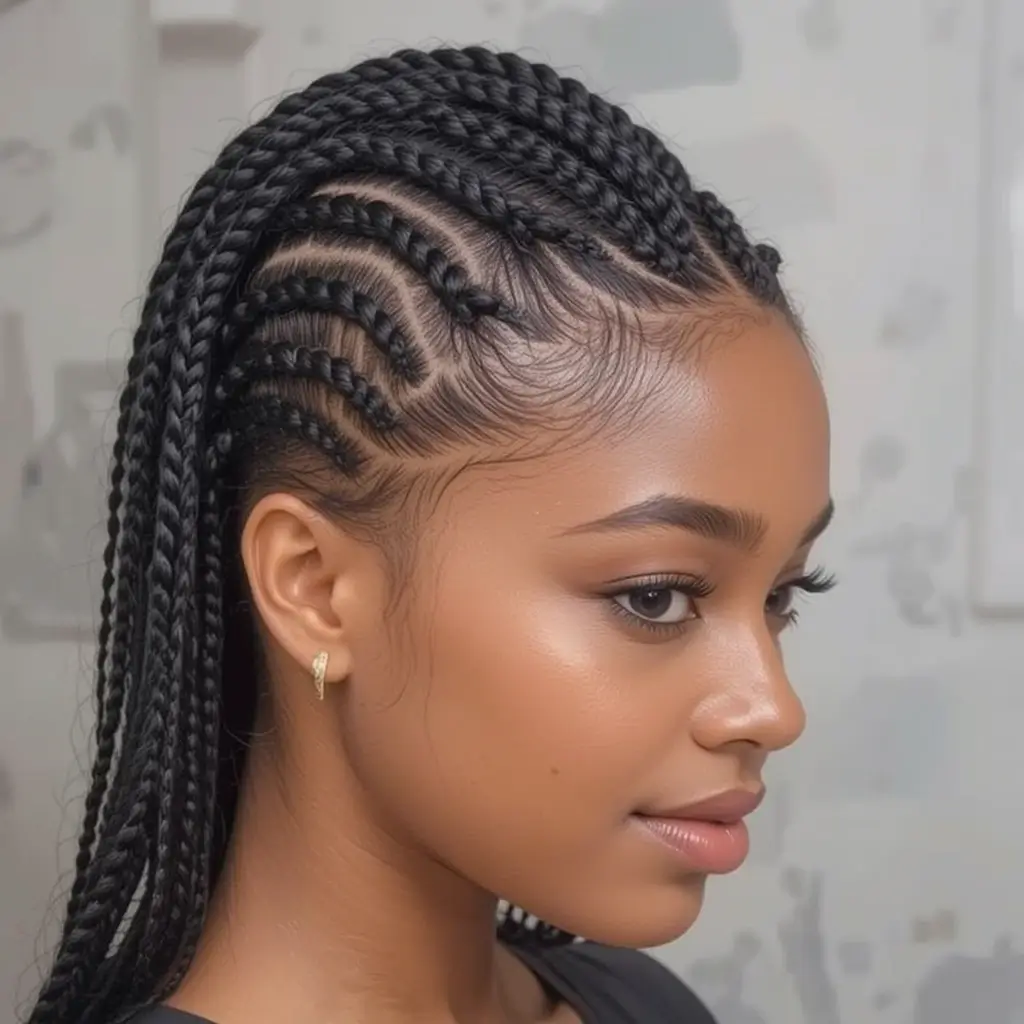 Straight-Back Cornrows