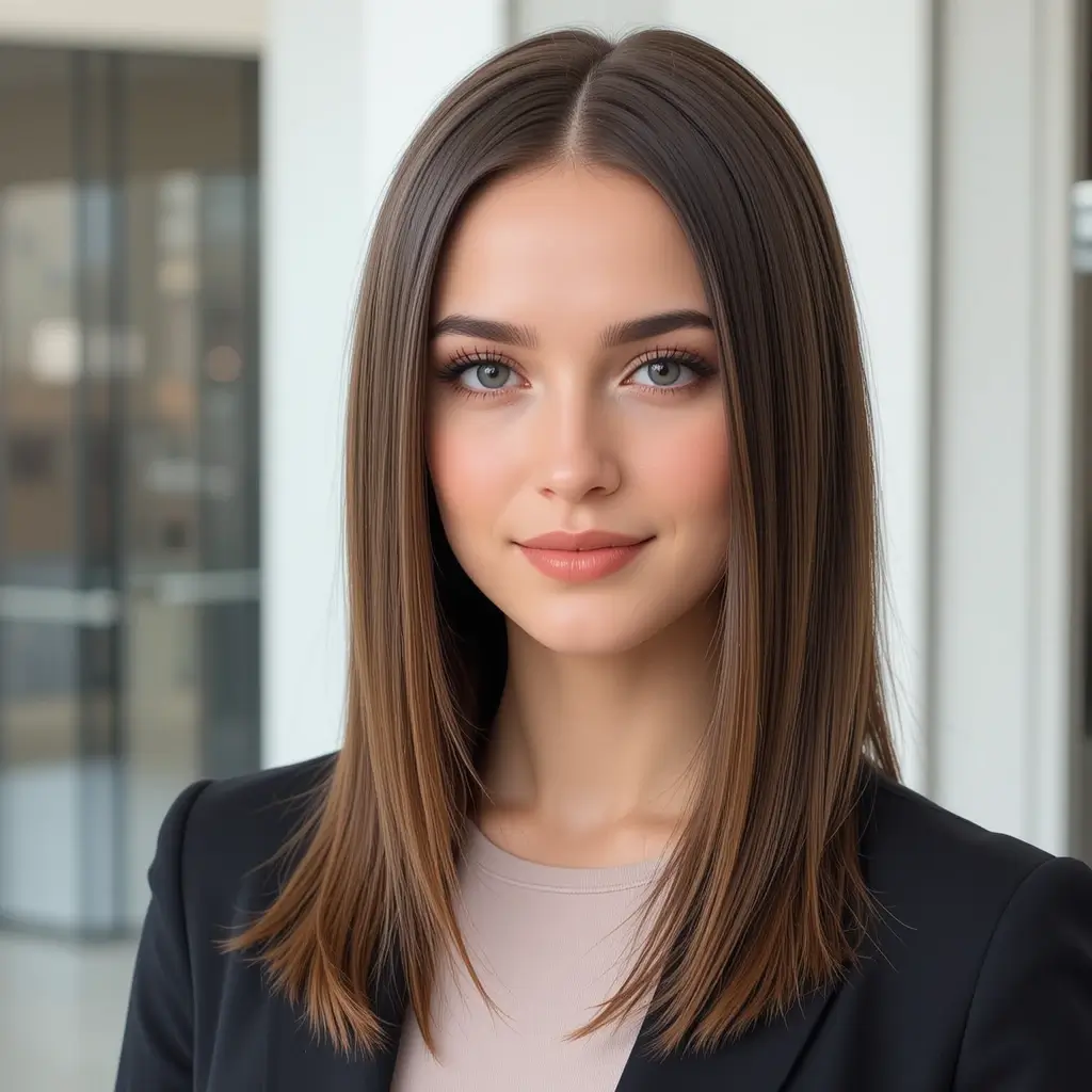 Straight Hair with Tucked Ends