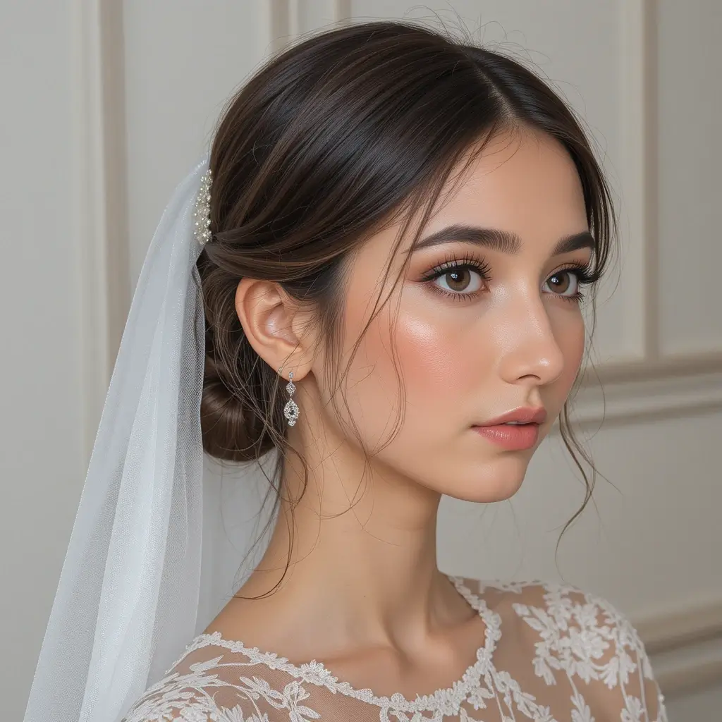 Straight and Sleek with Veil