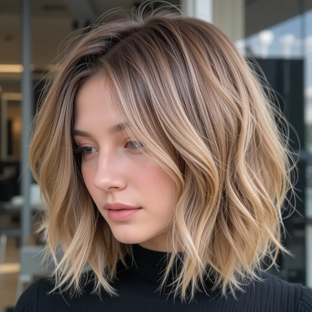 Subtle Caramel Balayage on Short Hair