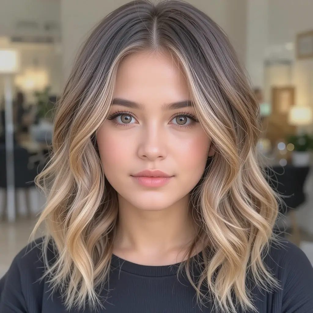 Subtle Caramel Balayage with Babylights