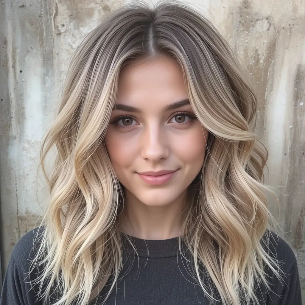 Sun-Kissed Blonde Waves with Balayage