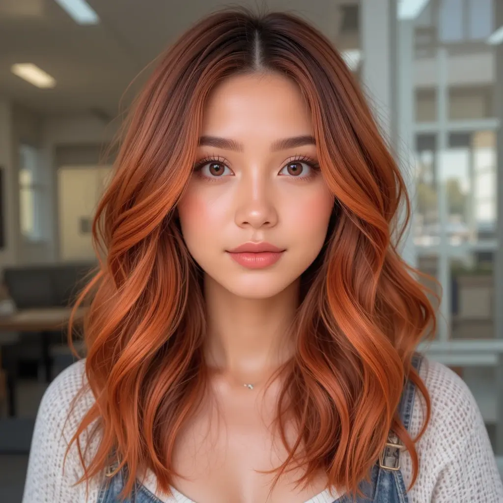 Sunset Copper with Dark Roots