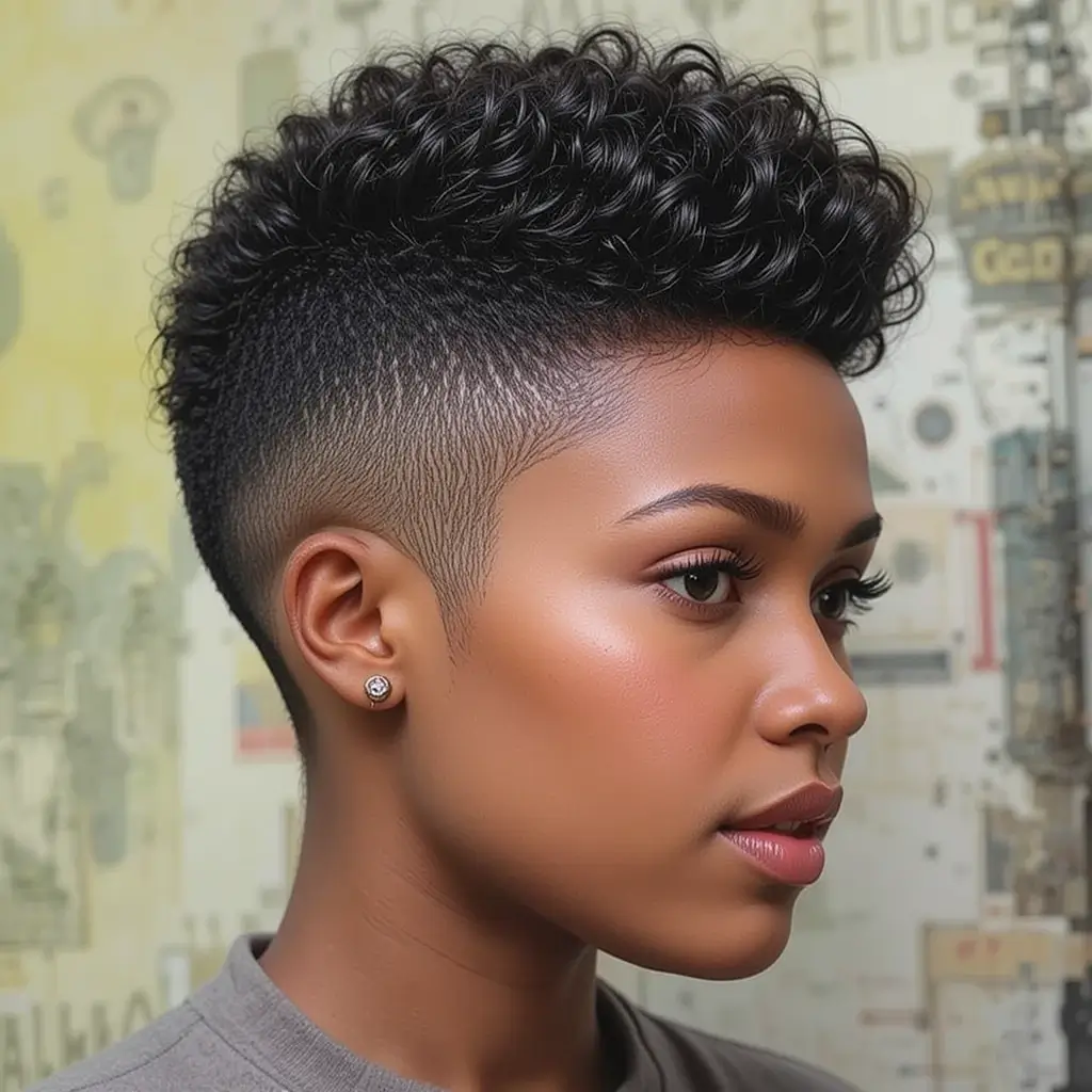 Tapered Afro with Shaved Sides