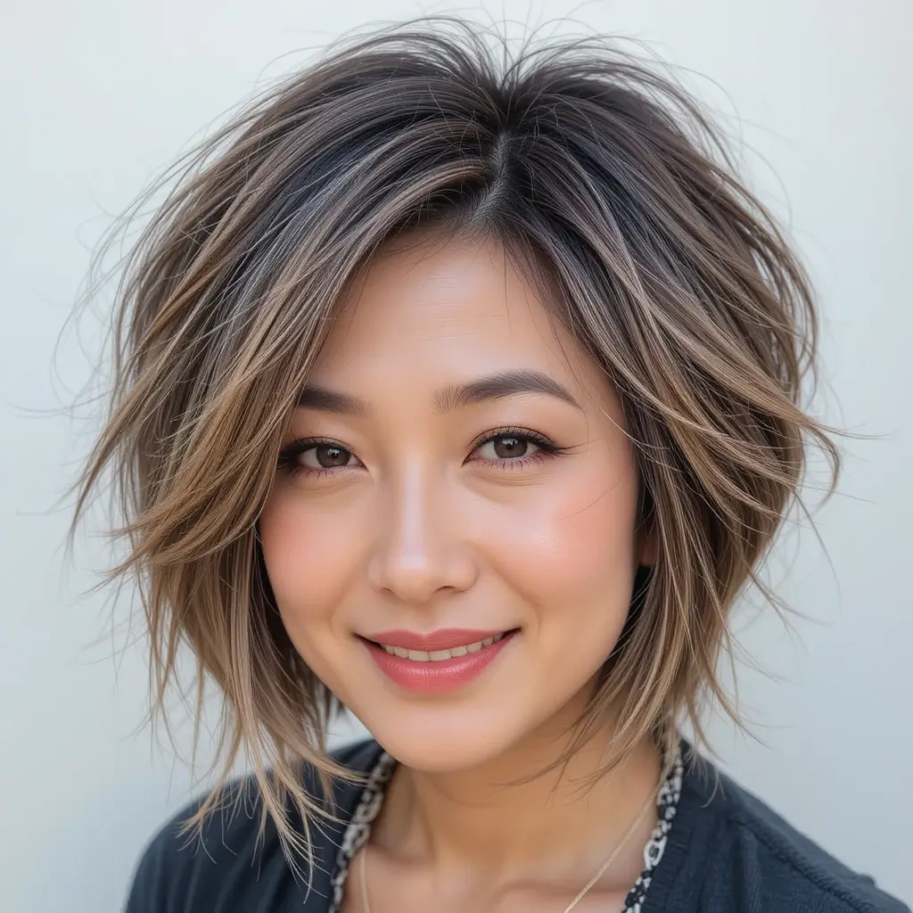 Textured Bob with Highlights