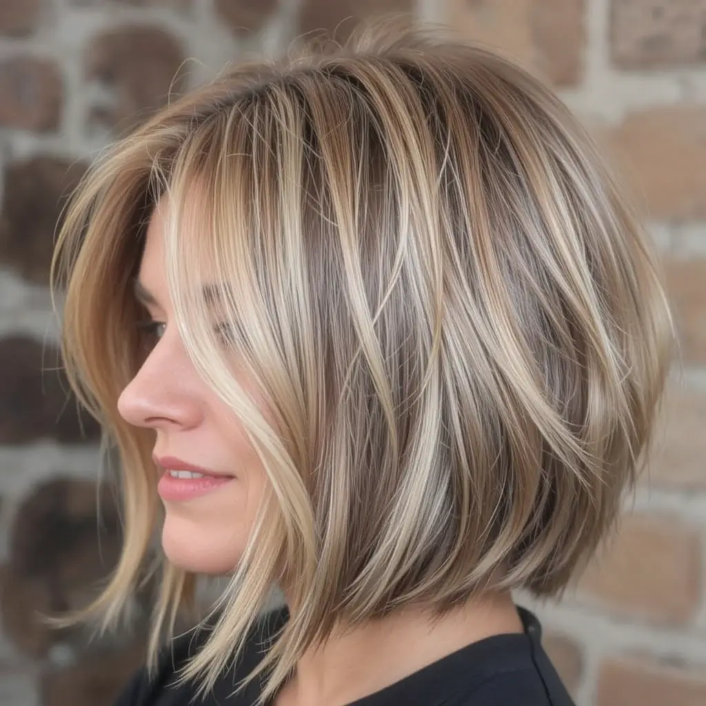 Textured Bob with Highlights