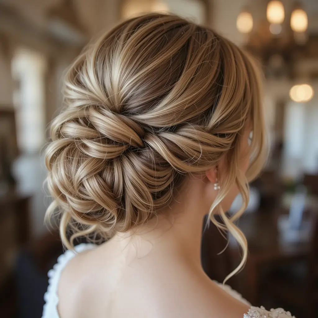 Textured Bun with Loose Waves