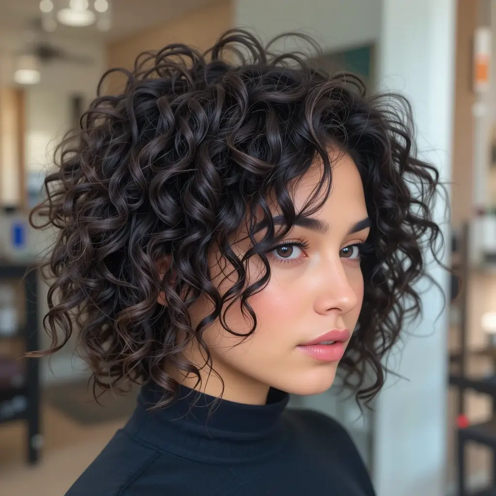 Textured Curly Cut with Fade